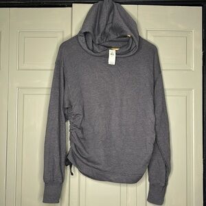 Aerie Side Ruched Hoodie gray Small NWT